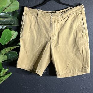 J. CREW Shorts Mens 34 Khaki 9" Inseam Preppy Flat Front Spring Classic Chino‎